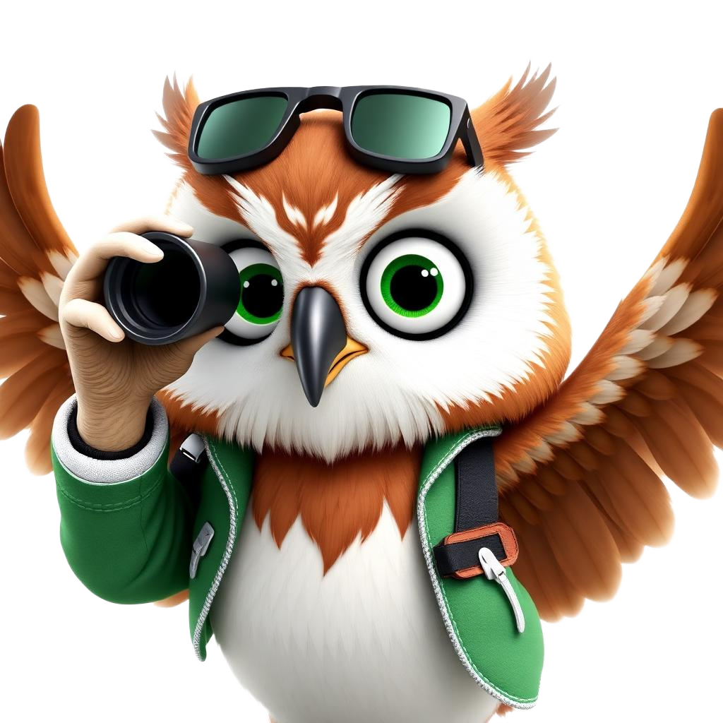 Travio floating with binoculars